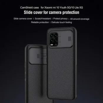 Pentru Xiaomi Mi Lite 10 5G Nillkin CamShield Cauciucat TPU Caz cu Capac Glisant pentru Camera de Protecție pentru Mi 10 Tineri 5G Caz