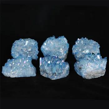 1buc 95-110g Cluster de Cristal Pietre de Culori Albastru Energie Pietre de Cuarț Chakra Divinație Specimen