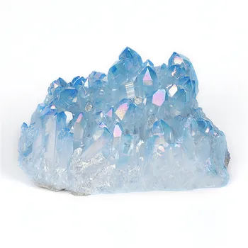1buc 95-110g Cluster de Cristal Pietre de Culori Albastru Energie Pietre de Cuarț Chakra Divinație Specimen