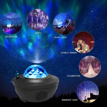 LED-uri Galaxy Lumina de Noapte Proiector Star Decor Dormitor Music Player USB Bluetooth Voice Control cu LED-uri Lampa de Noapte Pentru Copii