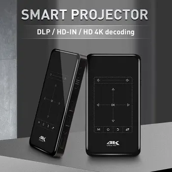 Mini 4K Portabile Inteligente Proiector 1080P HD Proiector DLP Android 6.0 WiFi, Bluetooth 4.1 Mini Proyectores 8G HDMI Buzunar Proyector