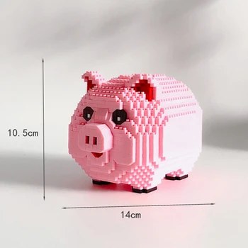 Balody 16117 Roz pusculita Porc Cutie de Bani Model 3D 1030pcs DIY Mini Diamond Blocuri Caramizi de constructie de Jucarie pentru Copii fără Cutie