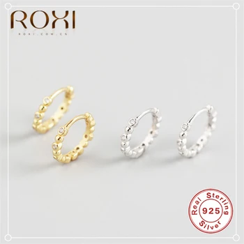 ROXI coreeană Bijuterii Simple, Mini Zircon Margele Cercei Argint 925 Mic Cerc Cercei Stud pentru Femei Fete Cadouri