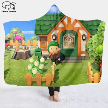 Animal Crossing Patura cu Gluga 3D completă de imprimare Portabil Pătură Adulți bărbați femei Fleece Pătură