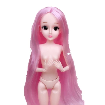 Noi 30cm 20 Mobile Articulate de Păpuși Jucării Fata 3D Ochi Gol de sex Feminin Nud Corpul de Moda de Păr de Păpușă Jucărie Pentru Fete Cadou