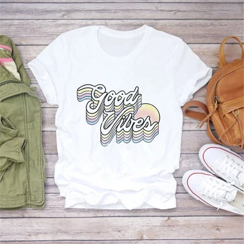 LUSLOS tricouri Top pentru Femei a Crescut Vara Toamna Drăguț Tendință de Îmbrăcăminte de Imprimare Lady Femei Graphic T Shirt Doamnelor sex Feminin Tee T-Shirt