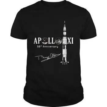Apollo 11 a 50-a Aniversare cu Apollo Astronautul Buzz Aldrin Semnătura 2019 Barbati Tricou de Moda O-Gât Homme Crea Tricou