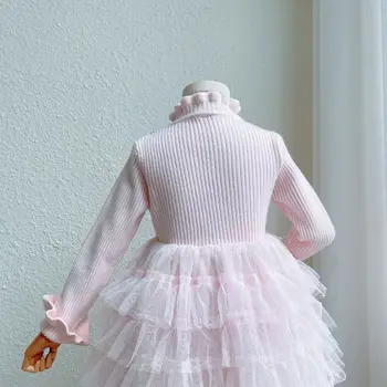 Fete rochie tort 2020 toamna straina noua fata rochie de printesa mica parfum pulover rochie pentru copii rochie