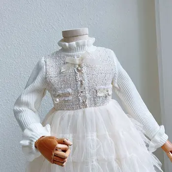Fete rochie tort 2020 toamna straina noua fata rochie de printesa mica parfum pulover rochie pentru copii rochie