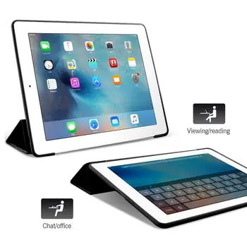 Caz Pentru Noul iPad 9.7 2018 A1893 Ultra Slim din Piele Smart TPU Moale Capacul din Spate Pentru Ipad 2017 A1822 A1823 Negru Albastru Auto Somn