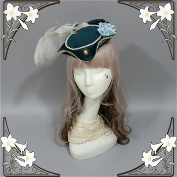 Lolita Cosplay Deluxe Pirat Bucanneer Mini Tricorner Pălărie