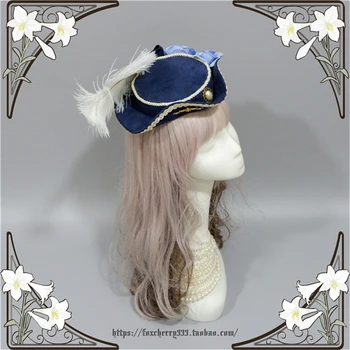 Lolita Cosplay Deluxe Pirat Bucanneer Mini Tricorner Pălărie