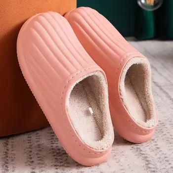 Femei de Iarnă cu Blană Papuci de Casă 2020 EVA de Pluș Cald Papuci de casă Stil Japonez Blană Interioară Etaj Pantofi Pentru Femei Barbati Copii Pantofi