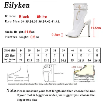 Eilyken Lanț De Metal Decor Femei Cizme Glezna 2021 Sexy Zip Sandale Peep Toe Gol Tocuri Subtiri De Mare De Curea Cataramă Pantofi Doamnelor