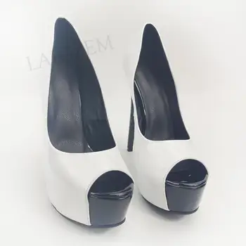 LAIGZEM Femei Platforma Pompe Peep Toe Tocuri Sandale Petrecere de Nunta Salto Alto Rochie Doamnelor Pantofi de Femeie Zapatos Dimensiune 45 48 50 52