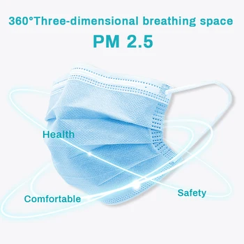 50 Buc Masti de Fata 3 Straturi Anti Dovada de Praf Filtru de Unică folosință Gura Masca de Protecție Respiratorie FPP2 Maska Antywirusowa PM2.5 FPP3
