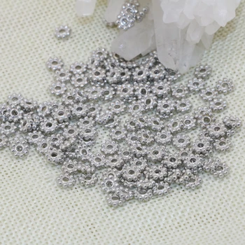 Prețul en-gros accesorii margele distantiere 5mm 100buc argintie-culoare zăpadă forma de flori elegante, bijuterii de luare B2546
