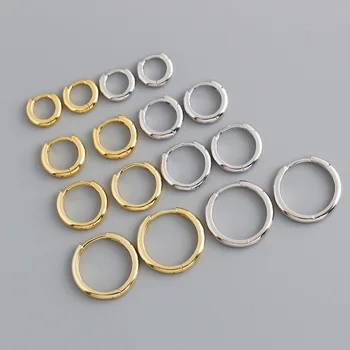 1Pair Simplu Multi-dimensiune Argint 925 Cercei pentru Femei 2020 Tendință de Bijuterii Rotund Lucios Cercei Piercing-ul Stud Cercei