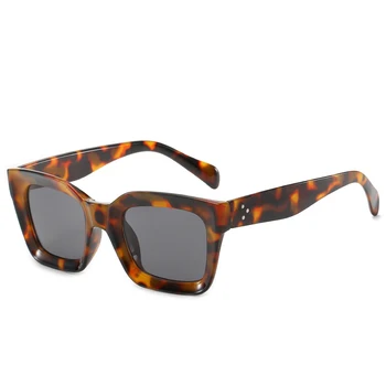 Moda Retro ochelari de Soare Patrati Femei Bărbați Vintage Supradimensionat Ochelari de Soare în aer Liber, Toate-meci UV400 Ochelari de Leopard