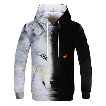 Brand de moda lup crescut 3D hoodie bărbați și femei generale de animale hanorac sport tricou casual barbati toamna și iarna