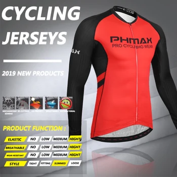 PHMAX Toamna Respirabil Biciclete MTB de Ciclism Îmbrăcăminte Italia Silicon Clești la Braț cu Bicicleta Uniformă Maneca Lunga Ciclism Jersey Set