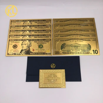 10buc/lot Mai bun Pret Pentru America 2 Dolarul SUA a Bancnotelor în Aur de 24K Bani Cu certificat De Colectare Și Cadouri