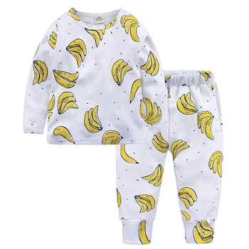 2020 nou multi-fructe pijamale, din două piese, pijamale pentru fete și băieți cu vârsta cuprinsă între 1~8, primăvara și toamna bumbac cu mâneci lungi pijama drăguț