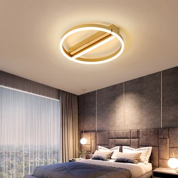 Led-uri moderne Inel Plafon Candelabru de Iluminat cu Telecomanda Rotund de Aur de Lumină Lampă cu Acrilice Umbra pentru Camera de zi Dormitor Mansardă