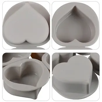 4 Cavitatea 3D Inima Silicon Săpun Mucegai DIY Lut Lumânare de a Face Ambarcațiunile de Tort de Ciocolată Decorare Mucegai de Copt Instrument