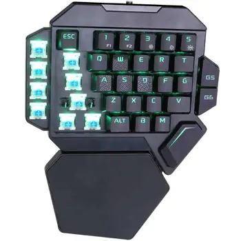 VODOOL K50 prin Cablu USB cu O singură mână Jocuri pe Calculator Tastatură Macro Definiție Mecanice Șapte Culori de Iluminare Tastatura Gaming