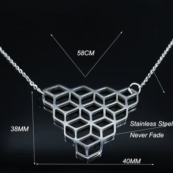 2021 Geometrice din Oțel Inoxidabil Colier Statement pentru Femei de Culoare de Argint Coliere Bijuterii steel inoxidable joyeria mujer N19140
