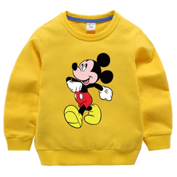 Disney Mickey Tricou Imprimat Primăvara și Toamna Culoare Pură de Desene animate din Bumbac pentru Copii Tricou