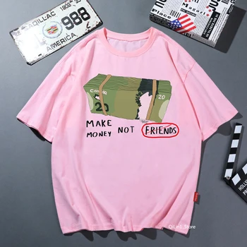 Negresa face pe bani, nu pe prietenii t shirt graphic tricouri femei haine 2020 vogue roz amuzant solidă tricou femme Melanina t-shirt