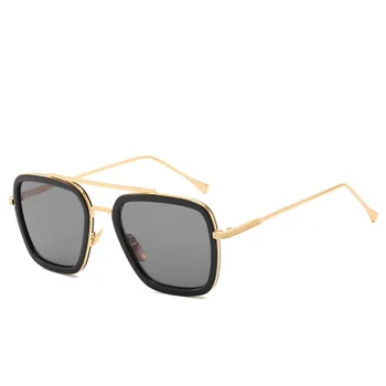 2021 Moda Pătrat de Metal Bărbați ochelari de Soare Vintage albastru Limpede Oglindă Ochelari Design Clasic Femei Dreptunghi Ochelari de Soare Uv400
