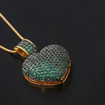 2020 Nou Aur Cupru Pandantiv Colier 5 Culori Inima AAA zircon moda coliere pentru femei Cadouri bijuterii declarație