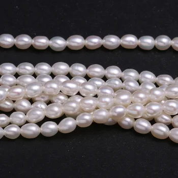 3-3.8 mm Naturale, Perle de apă Dulce cu Margele de Orez Forma Pearl Margele DIY Bijuterii Colier Bratara Cadou Pentru Femei en-Gros