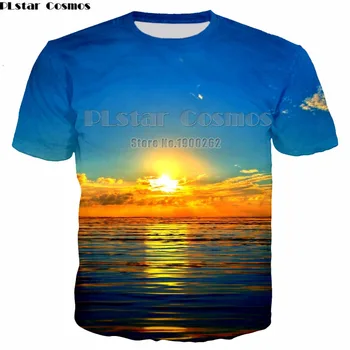 PLstar Cosmos răsărit apus de soare peisaj frumos Tricou 3D completă de Imprimare de moda nou brand T Camasa Plus dimensiune S-5Xl