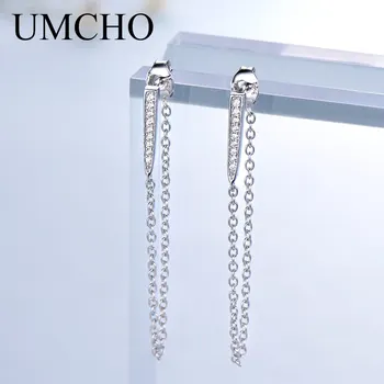 UMCHO Trendy Real 925 de Bijuterii de Argint Picătură Cercei Stil de Moda Speciale Cadouri de Ziua de nastere Partid Pentru Femei Bijuterii Fine