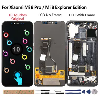 Original Ecran Pentru Xiaomi Mi 8 Pro Mi8 Explorer Edition LCD Ecran Super Amoled Înlocui Cu Amprenta Km 8 Pro M1807E8A