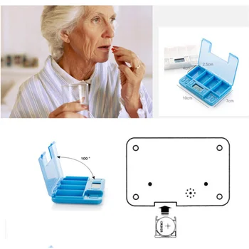 1 buc 4 Grid Inteligente Cutie Electronice de Distribuție Memento Medicament Cutii de Alarmă Timer Pastile Distribuitor Organizator de Droguri Container