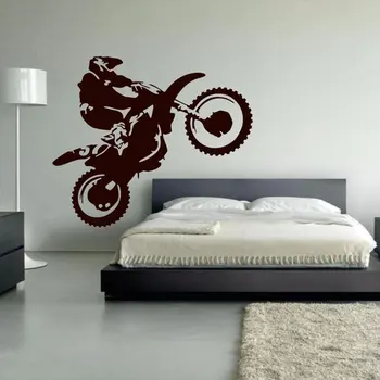 Motocross de Vinil de Perete Decal Motocicleta Moto Arta de Perete Acasă Decalcomanii Pentru Living Rece Bedhead Autocolant Pentru Băiat 3YD30
