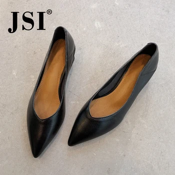 JSI Birou Concis Femei modelului Pompe de Înaltă Calitate Piele de Vacă Subliniat Toe Slip-On Pantofi cu Toc Pătrat Confortabil Pompe Elegante JO505
