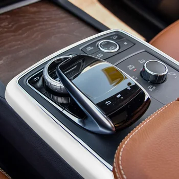 Fibra de Carbon de Culoare Mașină Centrală Multimedia Modul Rama Decor Autocolant Garnitura Pentru Mercedes Benz ML GL X166 GLE W166 GLS 2013-19