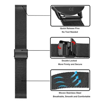 Din Oțel inoxidabil Curea 18mm 20mm 22mm Watchband Pentru DW Michael Kors Huawei Samsung Armani Milanese Bratara de Metal