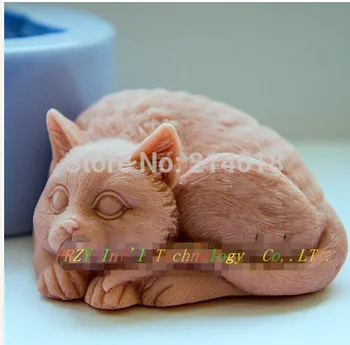 DIY Vinde fierbinte 3D pisica în formă de silicon săpun mucegai fondant decorare Tort mucegai săpun Manual mucegai