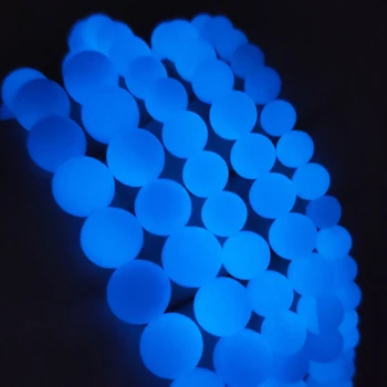 6, 8 și 10mm Albastru Luminos Strălucind În Întuneric Rotund Looae Margele pentru DIY pentru Copii Bijuterii Femei Brățară Colier Face 15inche