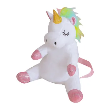 33cm Creative Unicorn de Pluș Rucsac Umplute Curcubeu Unicorn de Pluș Jucărie pentru Copii Papusa Moale de Pluș Umăr Geanta Cadou Minunat pentru Fete