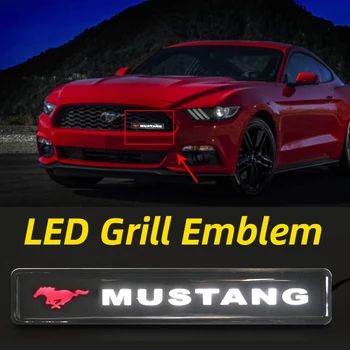 LED-uri auto Grill Emblema pentru Ford Mustang GT GT350 GT500 2013 2017 Grila Fata Insigna de Lumină Cal Logo Lampa 3D Accesorii