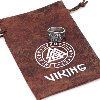 Oamenii nordic Cârma venerație viking Odin Lup amuleta inel din otel Inoxidabil