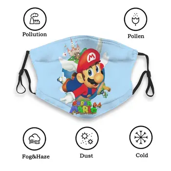 Super Mario 64 Copilului Reutilizabile Gura Masca Praf, Masca Capacul De Protecție Respiratorie Gura Mufla
